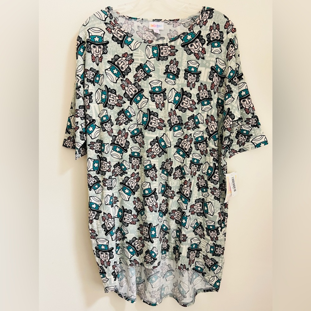 LuLaRoe Graphic Print High Low Tunic Women’s Medium Patriotic NWT